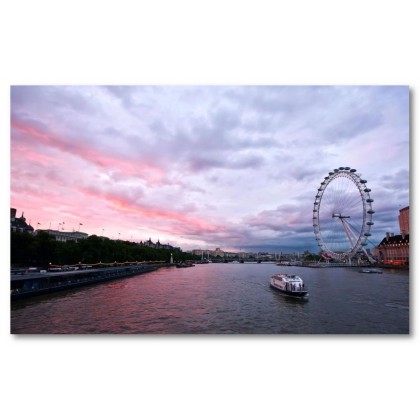 Αφίσα (Ferris, wheel Eye, ποτάμι, Thames, Λονδίνο, Ηνωμένο Βασίλειο)
